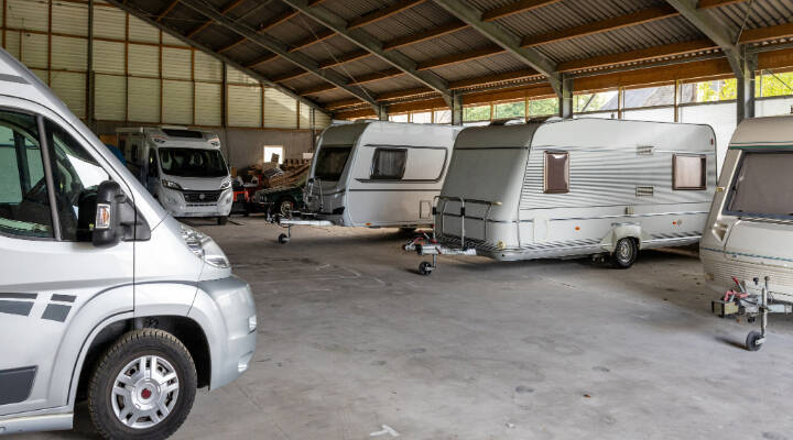 Car stored in a secure vehicle storage unit available on Stackkly – vehicle storage units