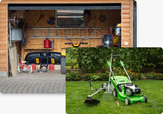 Secure lawn equipment storage facility on Stackkly providing ample space to store mowers and trimmers.