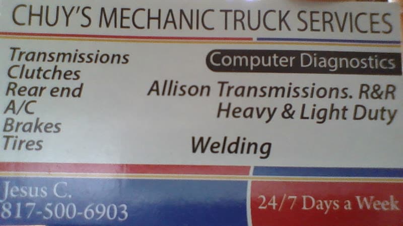 Ft.Worth Truck Repair 24/7 Chuy's Mechanic Truck Road Service