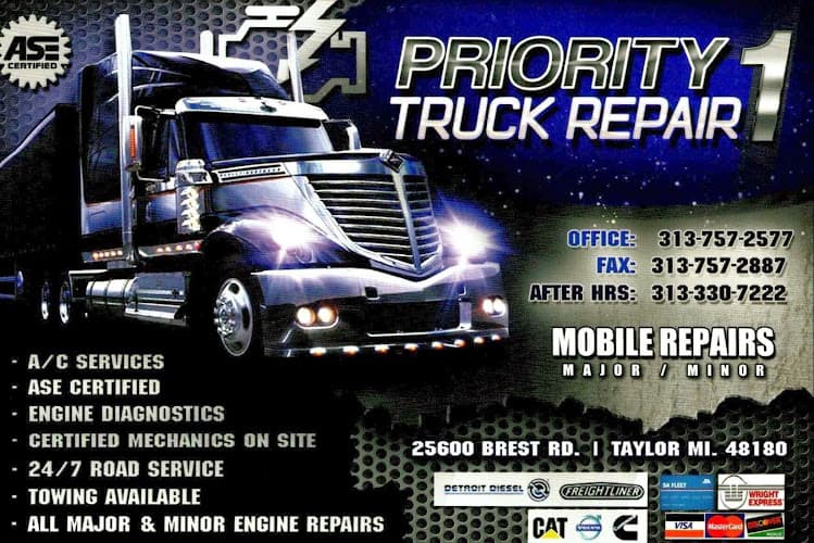 Priority 1 Truck Repair & SERVICE CALLS